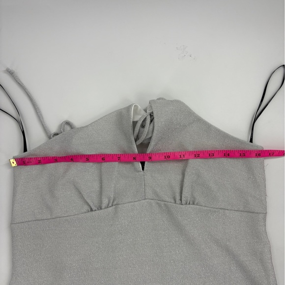 NWT Forever 21 Glitter Rosette Halter Mini Dress - Picture 6 of 9